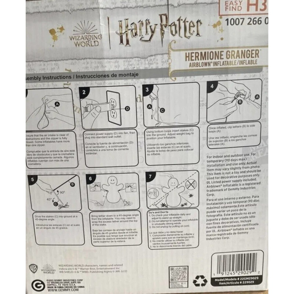 3 ft Hermione Harry Potter Halloween Inflatable - Picture 5 of 5